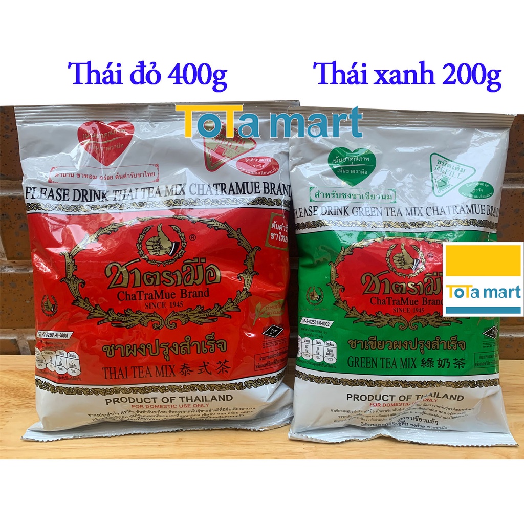 Trà Thái xanh Thái đỏ gói 200g, 400g. NSX 10/2021