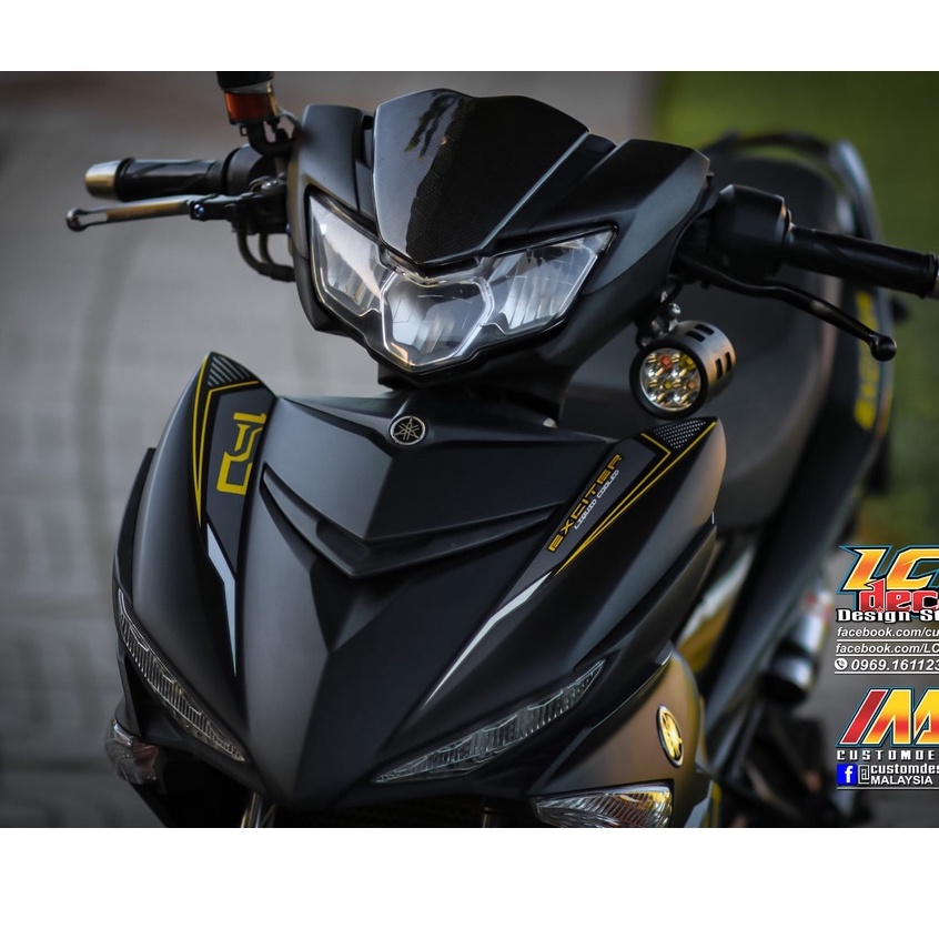 Tem rời exciter 150 đen nhám y15zr vàng xám