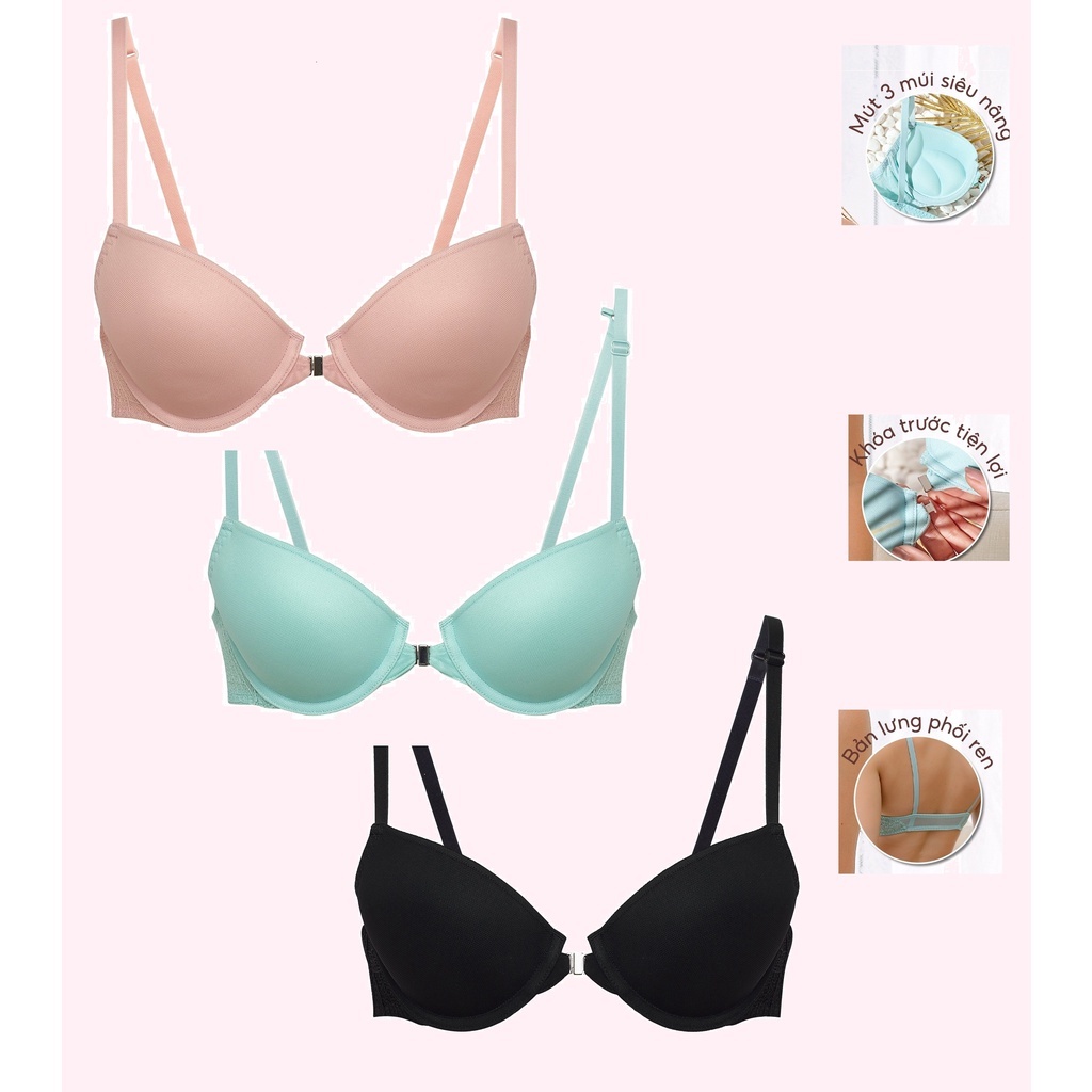Áo ngực nữ Marguerite cúp chéo, mút dày siêu nâng ngực tạo khe 23076