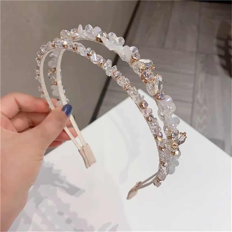 Băng Đô Cài Tóc Đính Đá Pha Lê Cao Cấp Sang Trọng Phong Cách Hàn Quốc