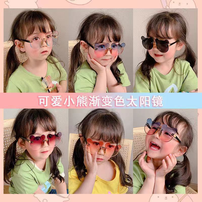 Kính Mát Chống Tia UV Hình Tai Gấu Dễ Thương Cho Bé