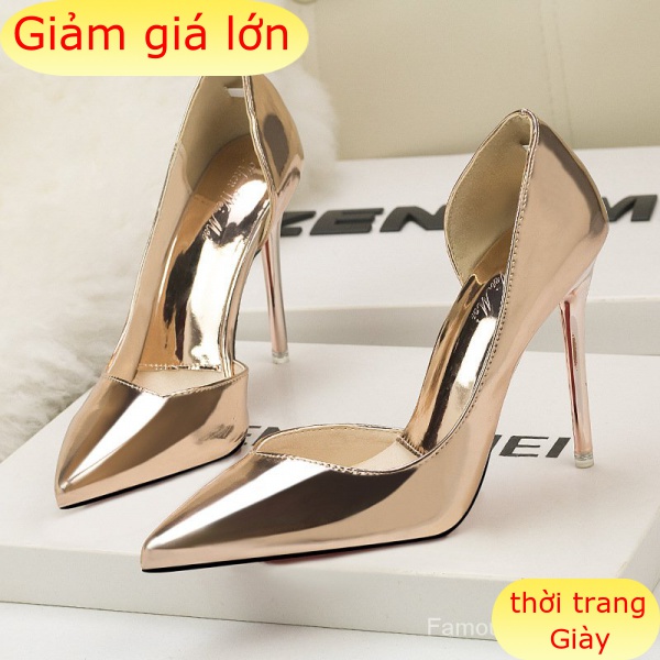 Giày Cao Gót Nữ 10cm Mũi Nhọn Thời Trang