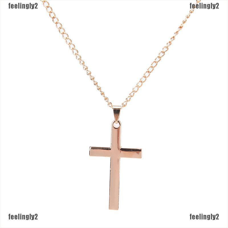 Chuỗi vòng cổ chữ thập màu đen bóng