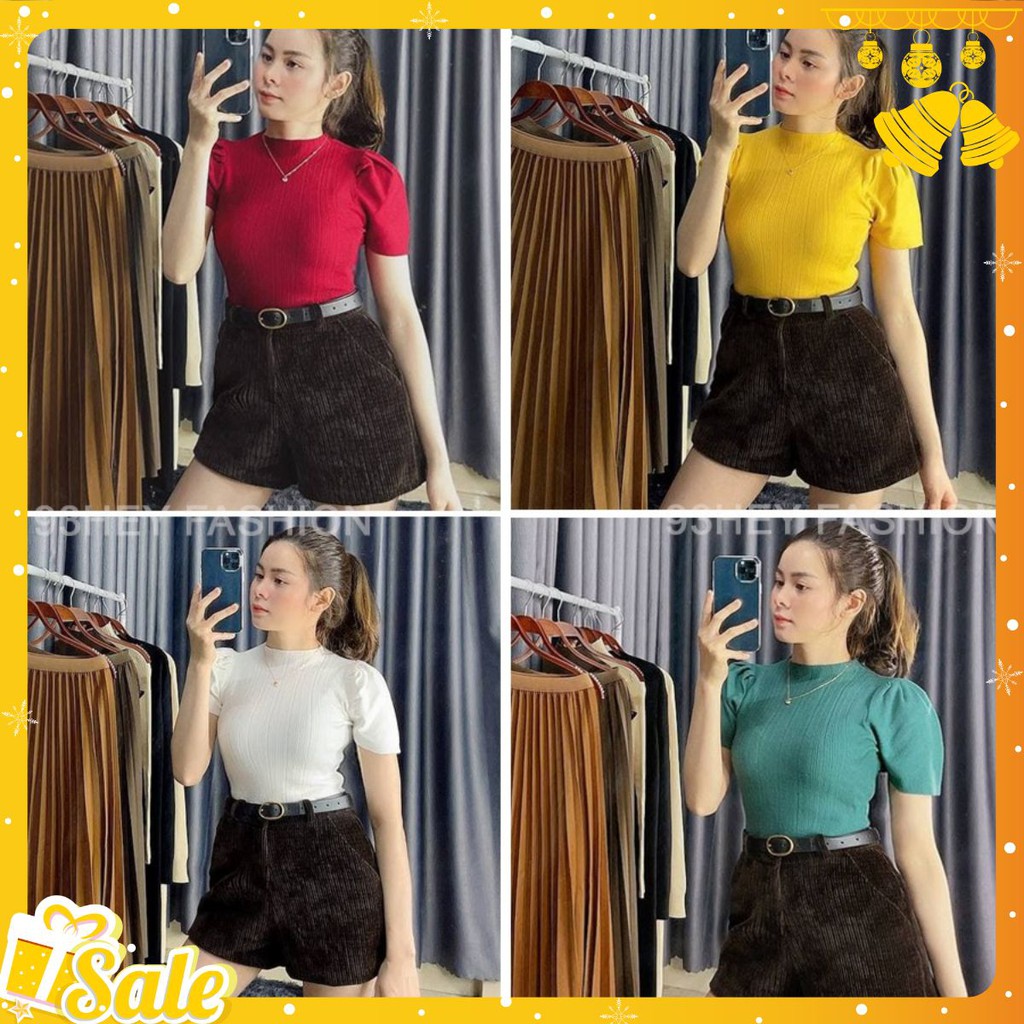 Áo Len Nữ Tay Lỡ Bồng Gân Tăm Cổ Lọ Hàng Quảng Châu 93HEY AL08 | BigBuy360 - bigbuy360.vn