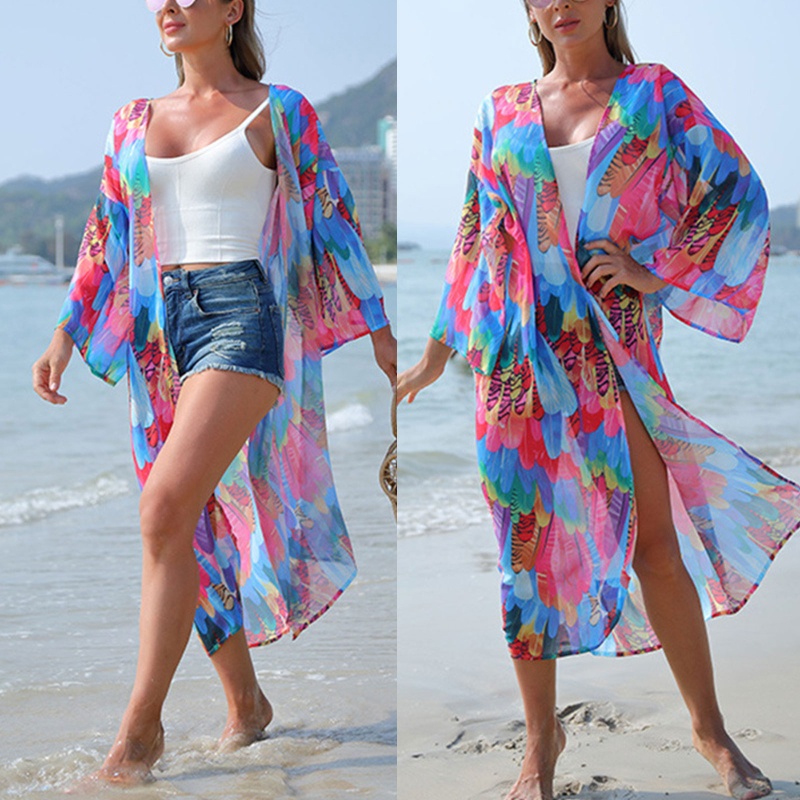 Áo Choàng Cardigan Che Phủ Dáng Dài Thời Trang Đi Biển