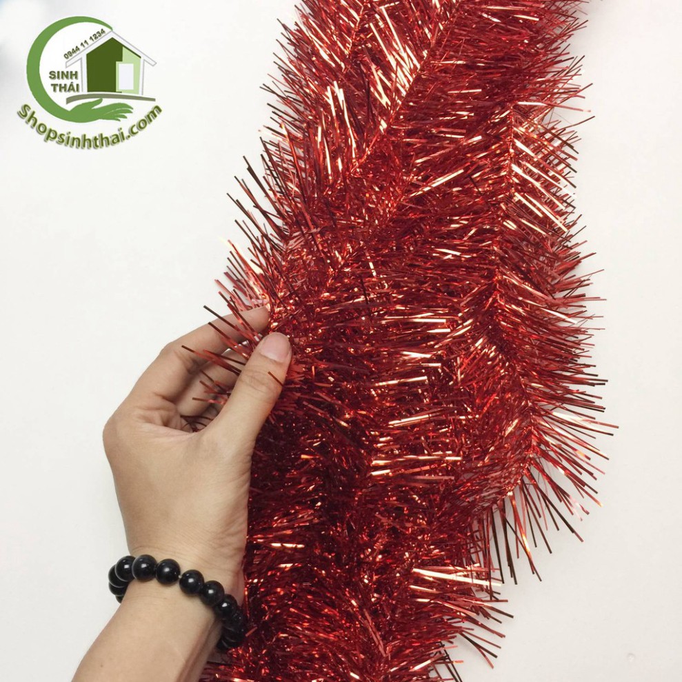 Dây kim tuyến màu đỏ - trang trí noel, tiệc - dài 2m