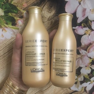 Cặp dầu gội xả phục hồi tái tạo dưỡng tóc 3 tác động loreal absolute repair