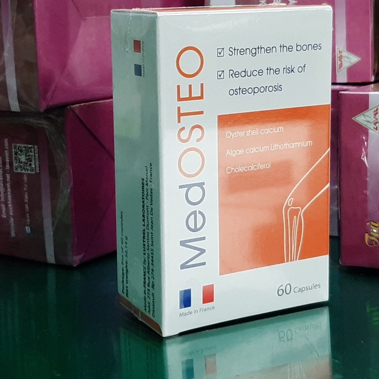 Medosteo - Hỗ trợ bổ sung canxi và vitamin D3 giúp xương chắc khỏe, giảm nguy cơ bị loãng xương