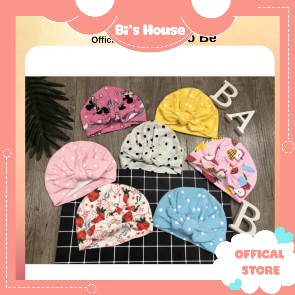 🌟 Mũ TURBAN - CÓ NƠ cho bé gái từ 3-18 tháng siêu dễ thương 🍀