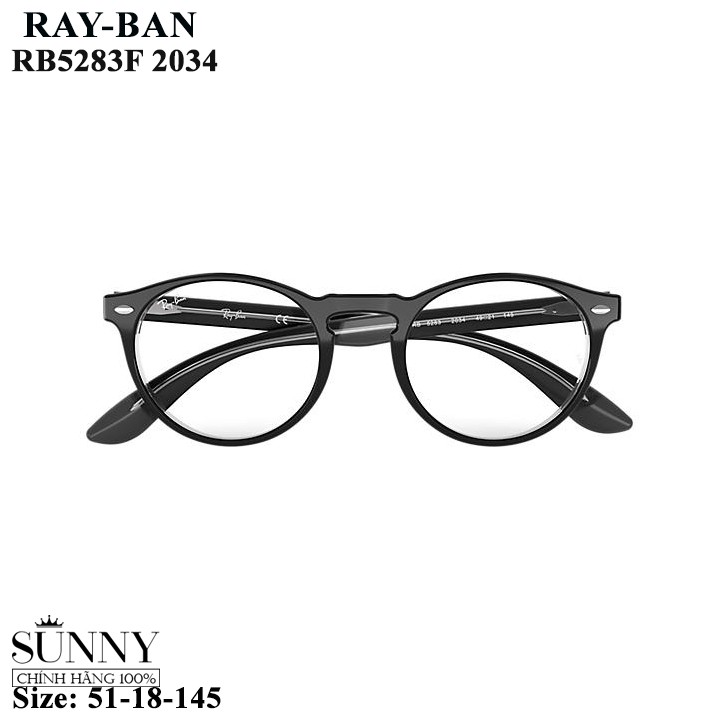 Gọng kính nam nữ Rayban RB5283F 2034 kèm tem thẻ bảo hành chính hãng, bảo hành toàn quốc, thiết kế dễ đeo bảo vệ mắt