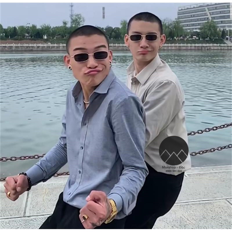 Kính chữ nhật kim loại chắc chắn hot tiktok C6 chống ánh sáng xanh, UV400  Jolie eyewear