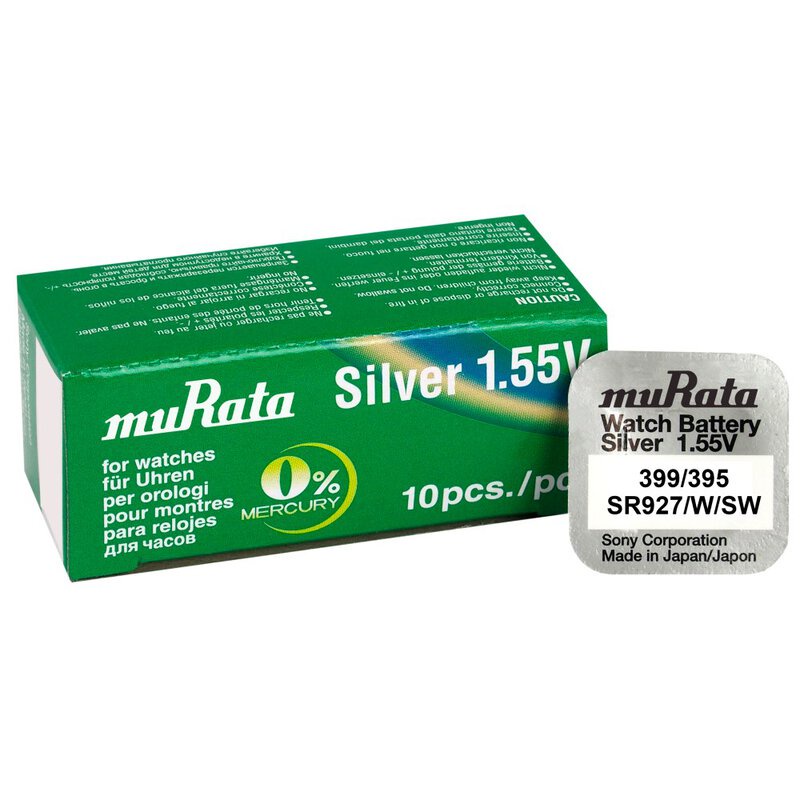 Pin đồng hồ MURATA Sony 395 399 SR927SW oxit bạc Made in Japan chính hãng