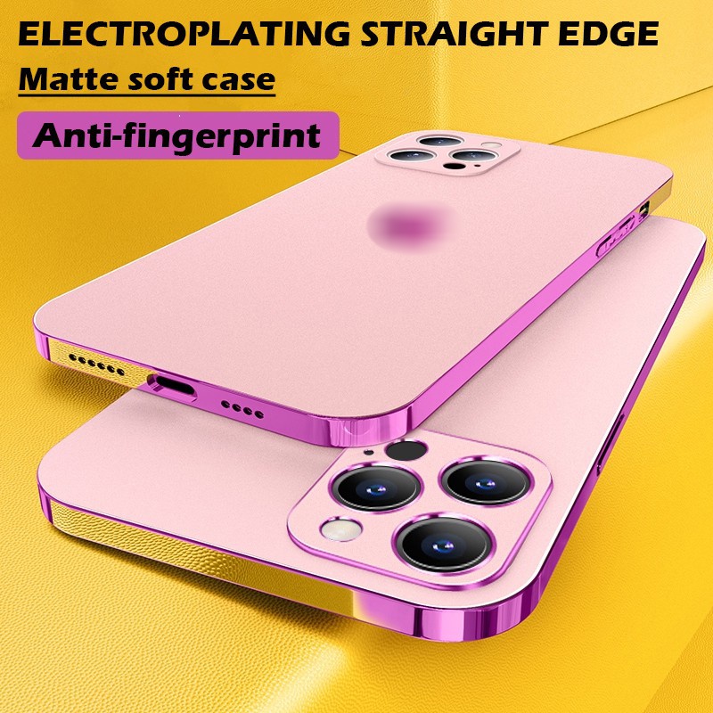 Ốp điện thoại tpu mềm mặt nhám mạ điện thích hợp cho Iphone 13 12 11 Pro Max Xs Max Xr X 8 7 Plus