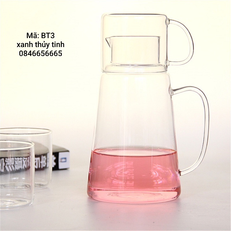 Bình thủy tinh nắp cốc 2 trong 1(có cốc úp)