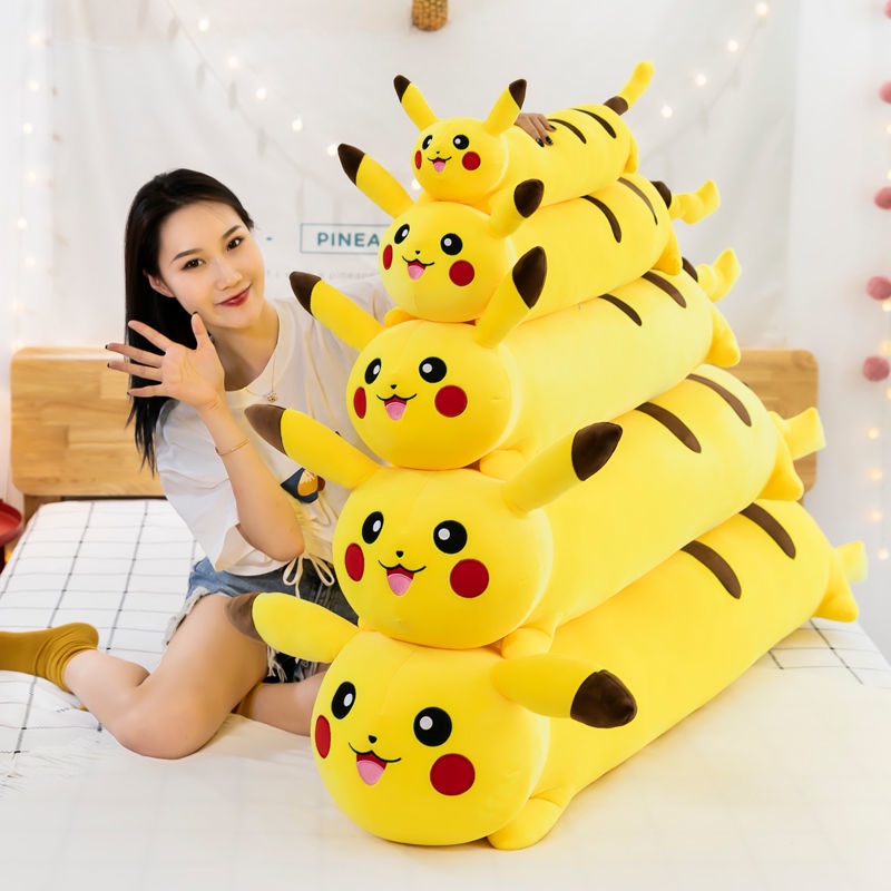 Gối Ôm Nhồi Bông Hình Pikachu Chân Dài Dễ Thương Dùng Làm Quà Tặng Sinh Nhật Cho Bé Gái
