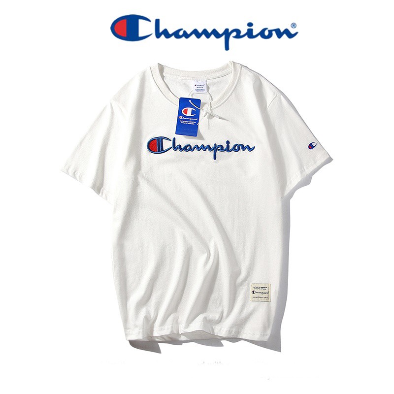 Áo Thun Champion Unisex - Hàng Chất Logo Thêu Full Tag Túi