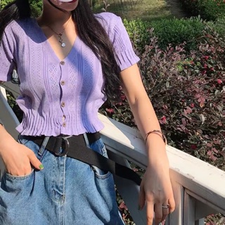 🦄 Áo croptop len tăm cộc tay 🦄