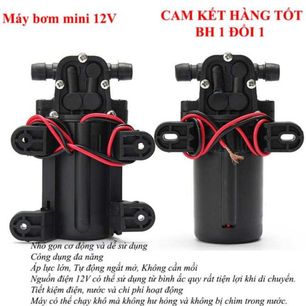 Máy Bơm Nước Mini 12v Áp Lực Cao - Bơm Tăng Áp Mini 12v 2020