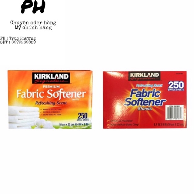 🇺🇸 Giấy Thơm Quần Áo Kirkland Fabric Softener của Mỹ 250 tờ