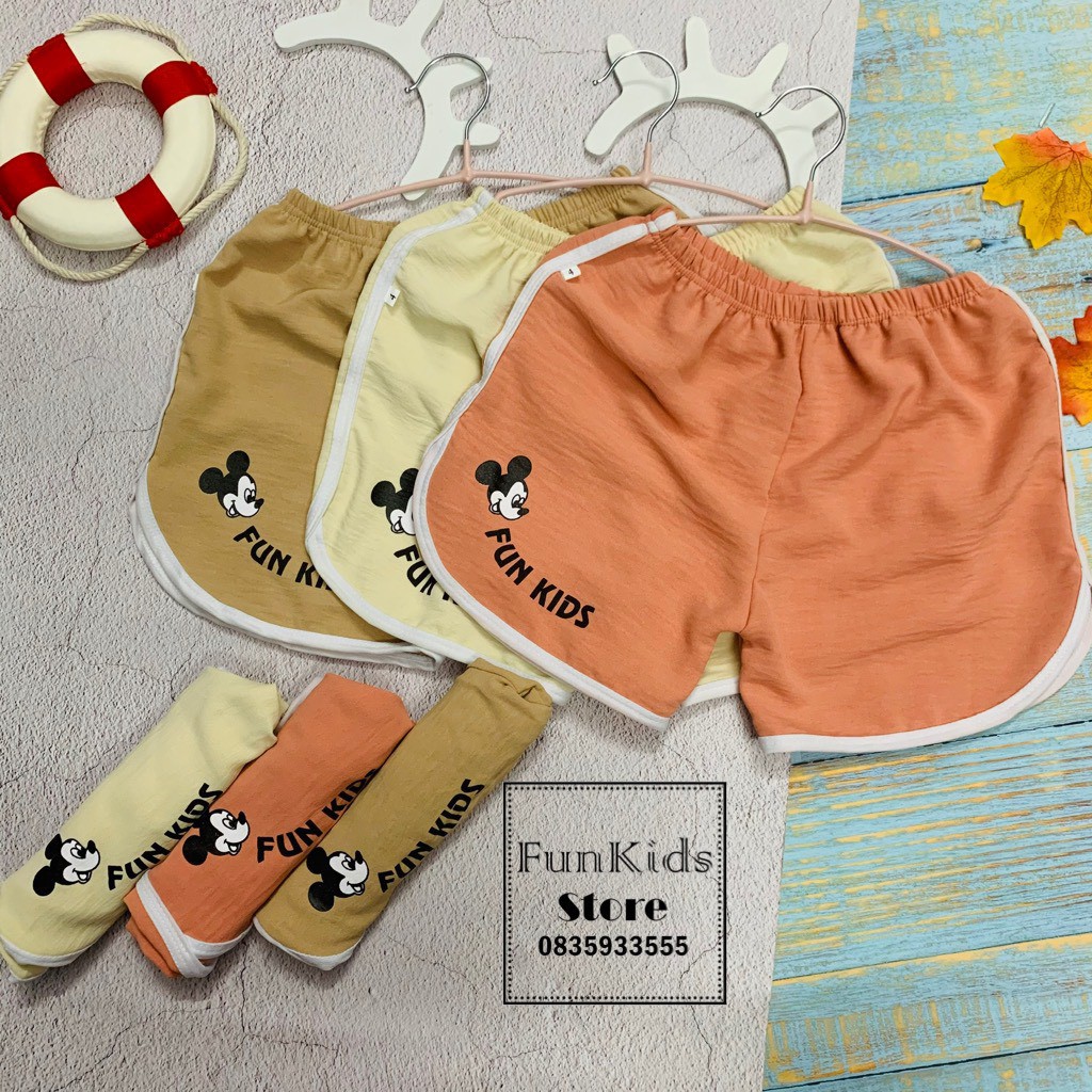 Quần Đùi Cho Bé Trai Và Bé Gái  FUNKIDS  Quần Cho Bé Chất Cotton Đũi . Siêu thoáng mát-Mềm Mại-Thấm Hút Mồ Hôi