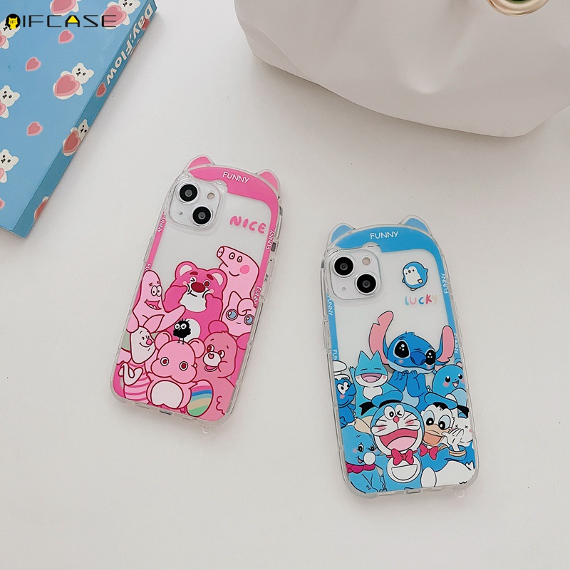 Ốp Điện Thoại Mềm Trong Suốt Họa Tiết Hoạt Hình Sáng Tạo Cho iPhone 13 12 11 Pro Max