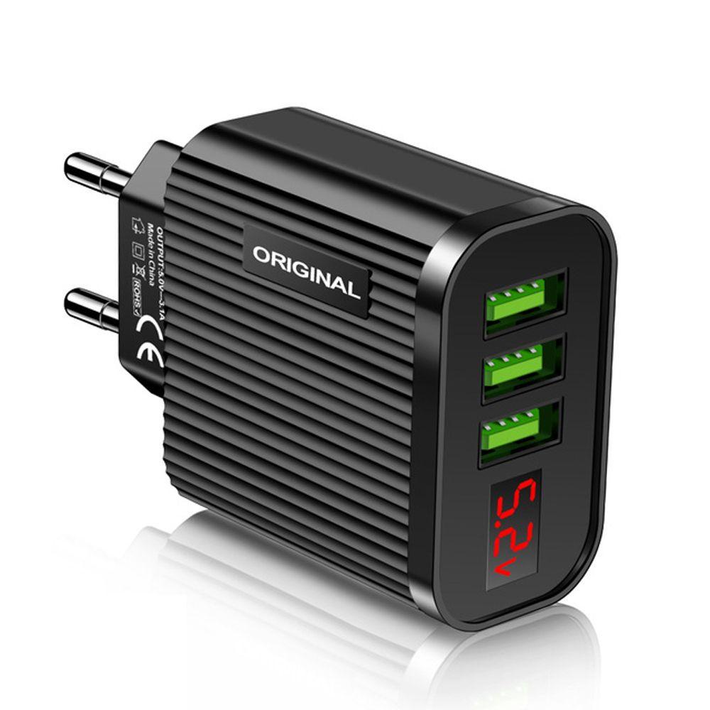 GLENES Portable Fast Phone Charger For Mobile Phone USB Charger Mobile Phone Charger Head Power Adapter US/EU Plug Charger Head Quick Charge 3 USB Port Fast Charging Phone Charger Adapter/Multicolor