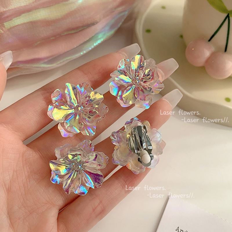 MOCHASHUKhuyên tai kẹp hình bông hoa nàng tiên cá thời trang mùa hè Hàn Quốc cho nữ