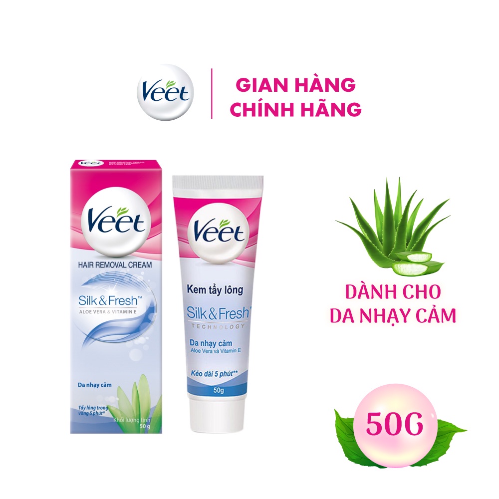 Kem tẩy lông cho da nhạy cảm Veet Silk Fresh 50g