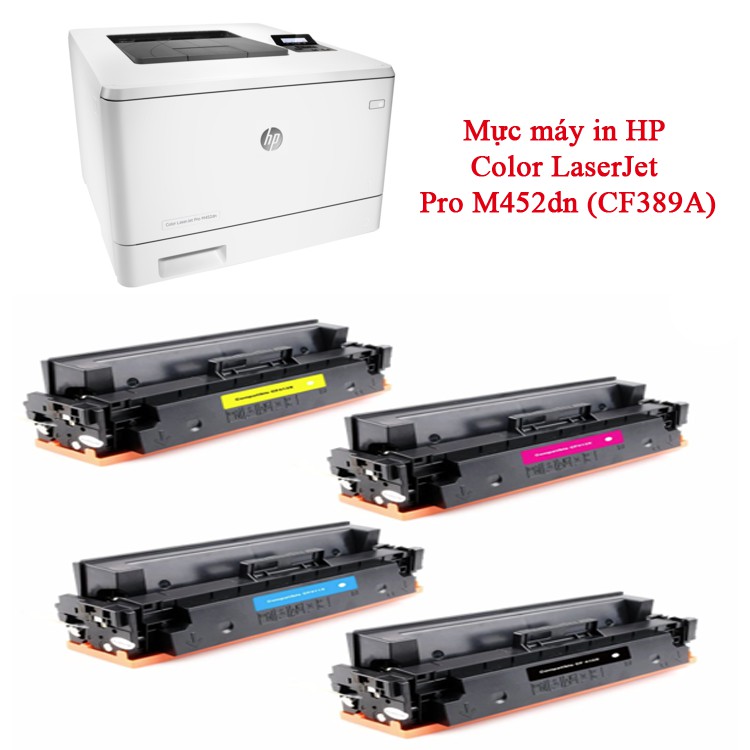 Mực in màu cho máy in Hp LaserJet Pro M452dn | Mực laser màu 410A CF410A/ CF411A/ CF412A/ CF413A