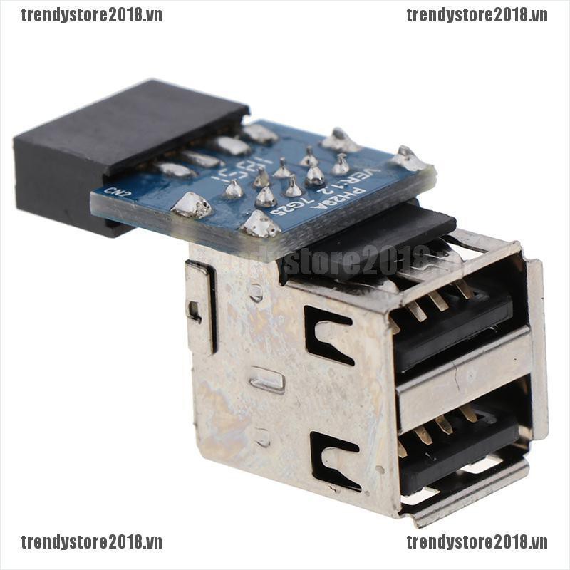 Đầu Chuyển Đổi 2 Cổng Usb 2.0 A Female Sang 9pin Male