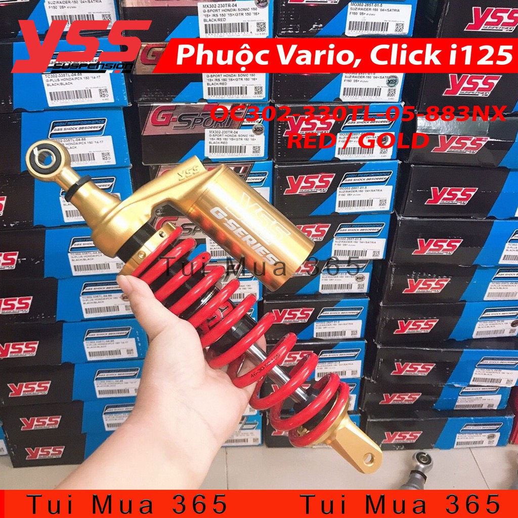 Phuộc YSS Bình Dầu G PLUS GOLD NEW Honda Vario, Click i125cc, Lead Thái Lan