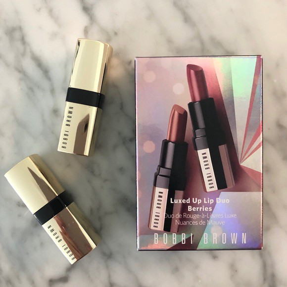 SET 2 CÂY SON mini BOBBI BROWN LUXE Luxed Up Lip Duo Berries MÀU Desert Rose & Hibiscus - CHÍNH HÃNG