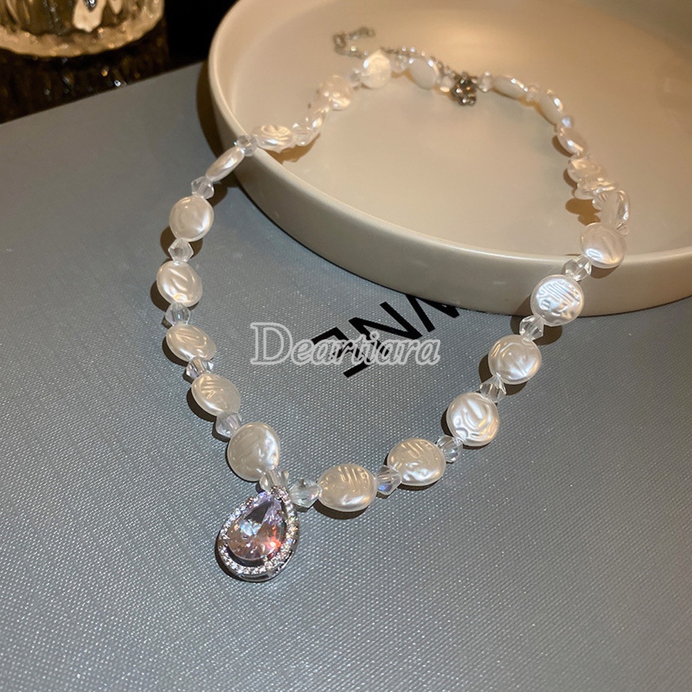 Vòng cổ Đính Đá Và Ngọc Trai Nhân Tạo Thời Trang
