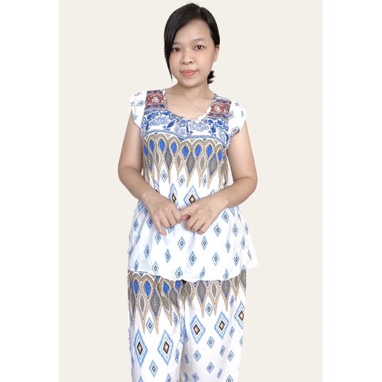 50-55kg Đồ bộ mặc nhà quần lửng tole Thái siêu mát mịn