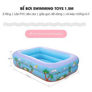 Bể bơi phao bơm hơi 2 tầng 1m5 Summer Sea - Bể bơi phao bơm hơi tại nhà cho bé chống trượt an toàn