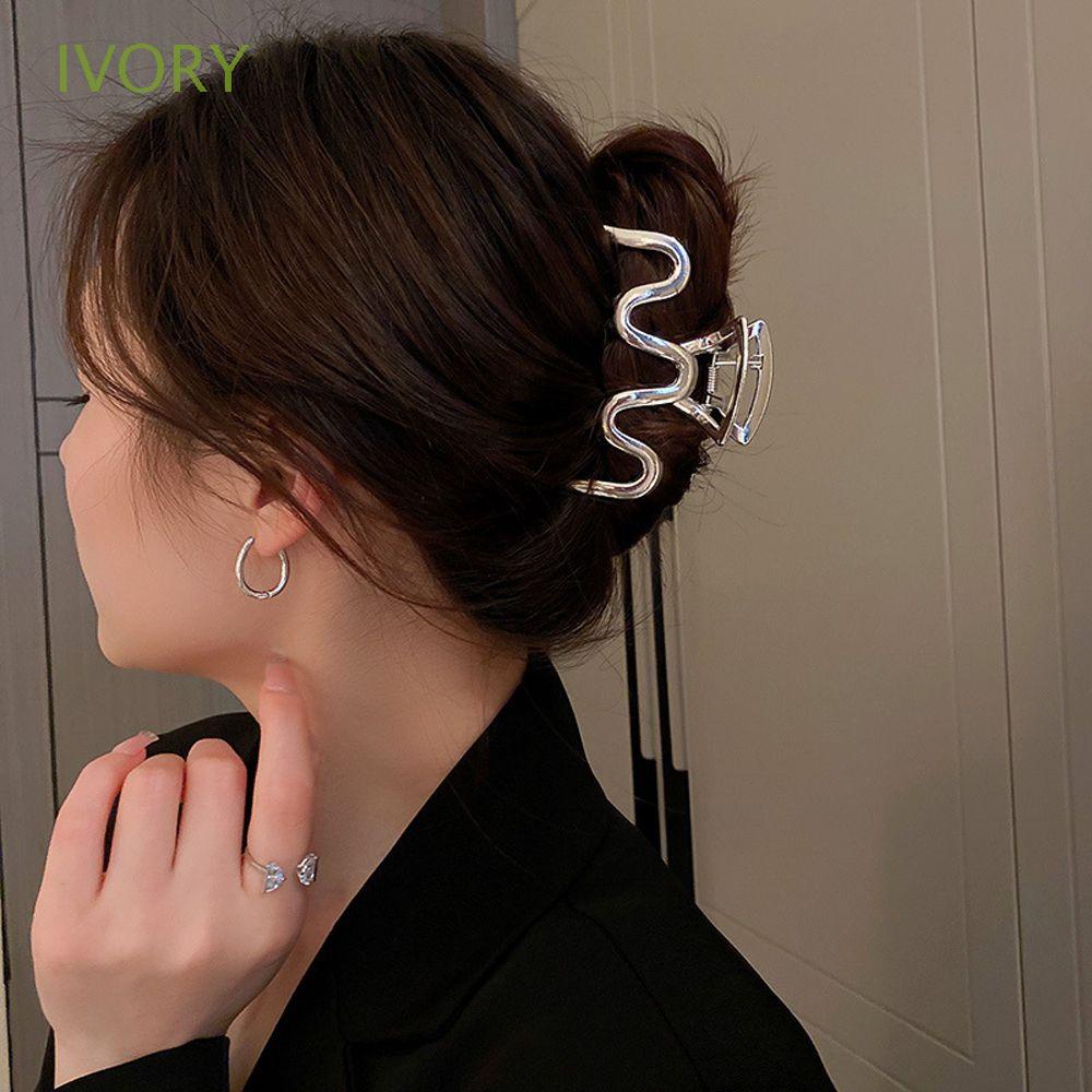 Kẹp Tóc Hình Cá Mập Bằng Hợp Kim Thiết Kế Thanh Lịch Cho Nữ Giá Đỡ