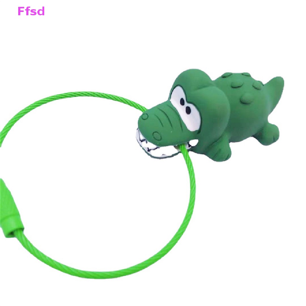 {Ffsd} Móc Khóa Dây Thép Hình Động Vật Cá Sấu / Sư Tử Đáng Yêu
