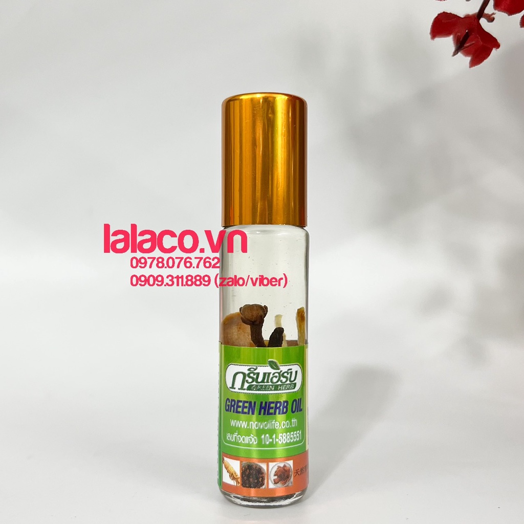 Chai Dầu Lăn Nhân Sâm Ginseng Green Herb Oil 8ml Thái Lan