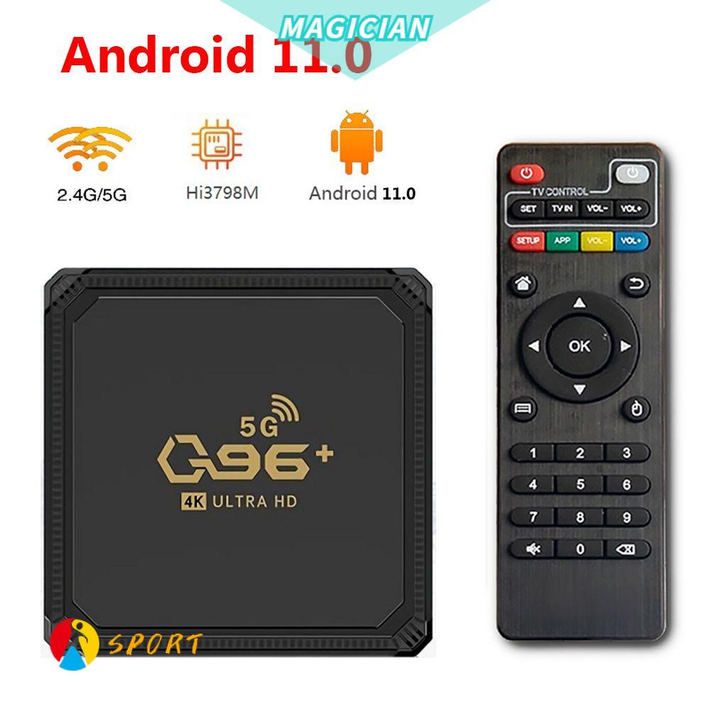 Bộ TV Box Q96+5G 8GB+128GB Bluetooth 2.4G/5.8G Dual WIFI 4K 2021 Android 10.0 Chất Lượng Cao