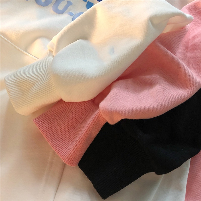 Áo hoodie ZHELIHANGFEI dài tay dáng rộng in họa tiết cá tính trẻ trung