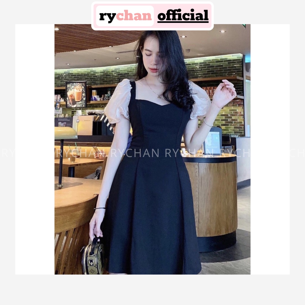 DX279 - Đầm Xòe Tay Lưới Phồng