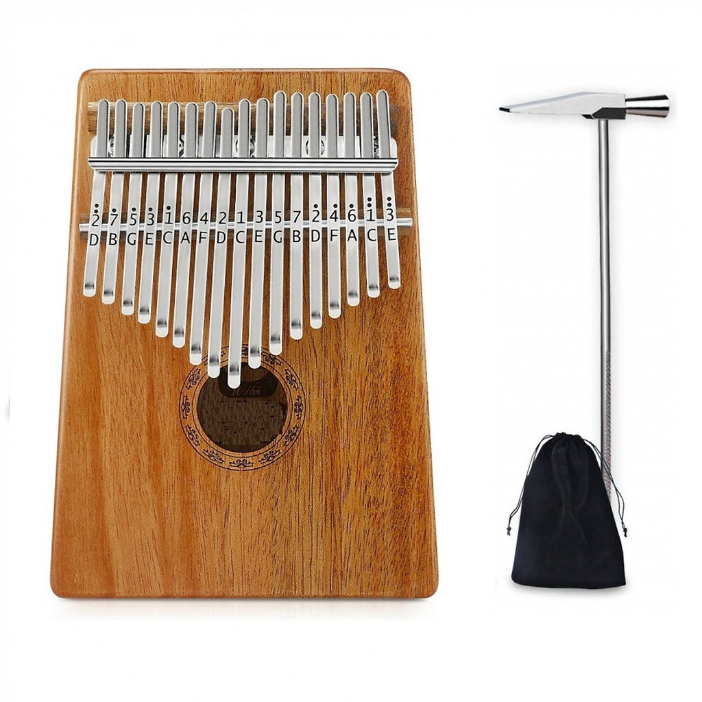 Kalimba 17 phím gỗ khắc HOA VĂN - Tặng túi đựng đàn xinh xắn