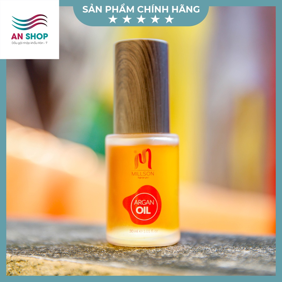 Tinh dầu dưỡng tóc phục hồi tóc hư tổn Millson Argan Oil 30ml, serum tinh chất chăm sóc tóc khô xơ uốn nhuộm duỗi