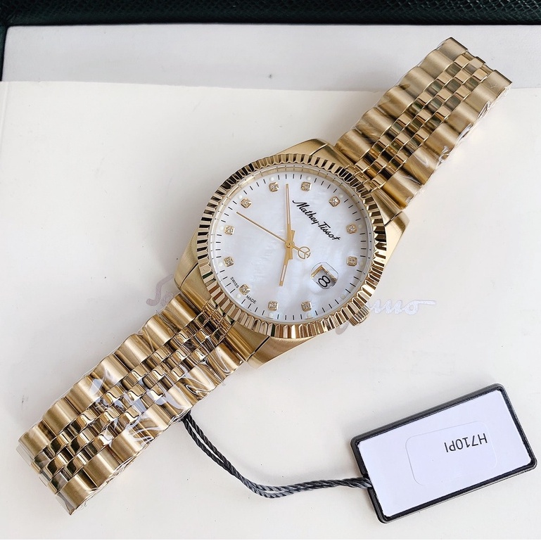 Đồng Hồ Nam Mathey Tissot H710PI Mathy II nam mặt trắng dây vàng