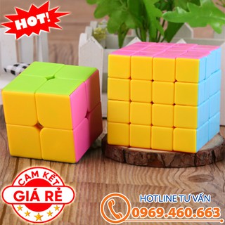 Combo rubik 2x2x2 4x4x4 đẹp trơn không kẹt rít độ bền cao đồ chơi rubik cube stickerless