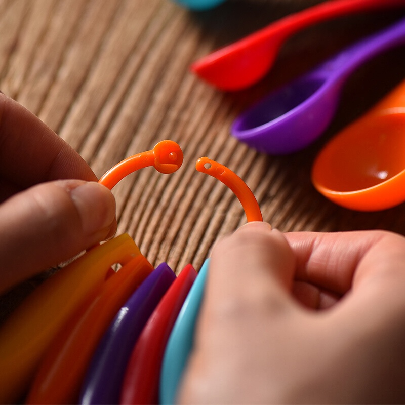 Muỗng đo lường thìa đong định lượng gia vị  Bộ 5 cái bằng nhựa có tay cầm dài nhiều màu 1g, 2,5g, 5g, 7,5g, 15g