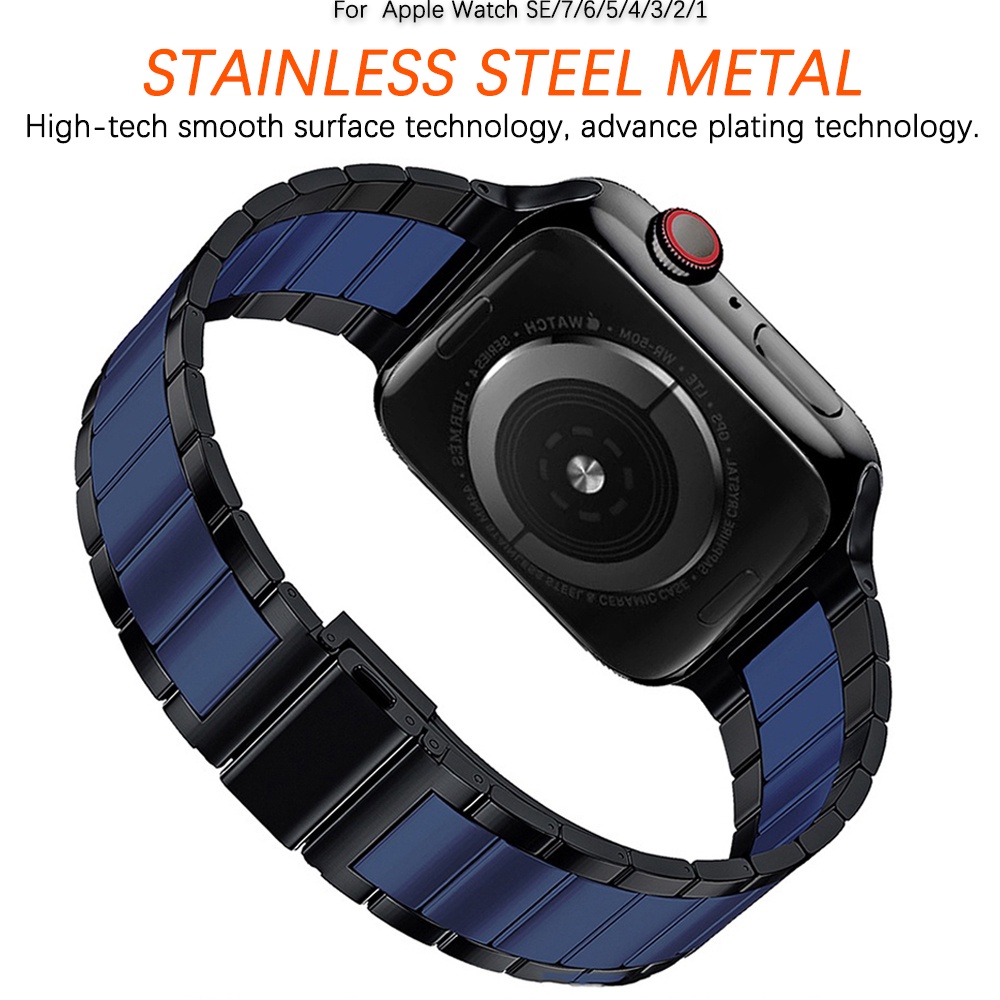 Ninki  Dây Đeo Inox Mỏng Nâng Cấp Cho iWatch 8/7/SE/6/5/4/3/2/1 41mm 45mm 38mm 40mm 42mm 44mm