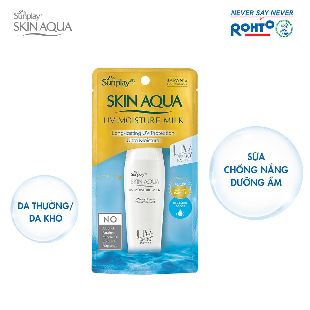 Sữa chống nắng dưỡng da ẩm mịn Sunplay Skin Aqua UV Moisture Milk SPF50+, PA+++ 30g