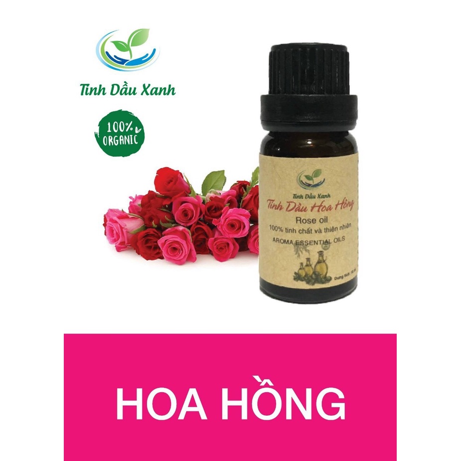 Tinh Dầu Hoa Hồng Nguyên Chất 100% Từ Thiên Nhiên (10ml) Giúp Thư Giãn, Cải Thiện Tâm Trạng, Tăng Sự Lãng Mạn