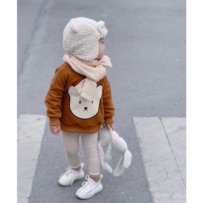 Áo hoodie cho bé batala kids áo nỉ bông mặt gấu dày dặn bé trai bé gái từ - ảnh sản phẩm 1